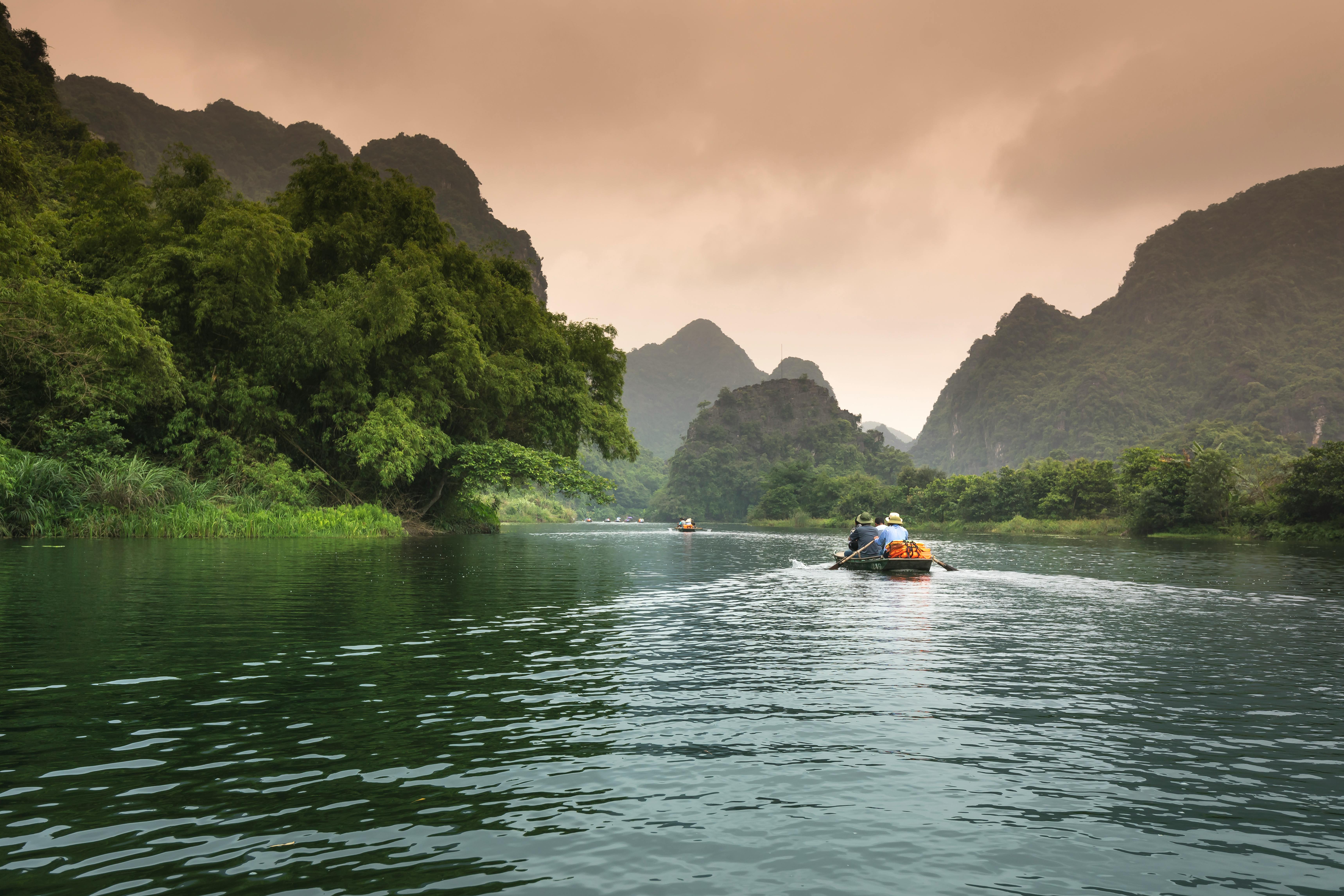 People riding on a boat